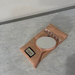 Peach Hand Mirror with Pouch